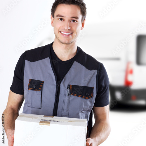 Foto: young deliveryman activity young deliveryman activity