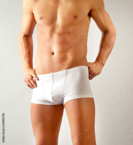 Photo: attractive male body with white underwear attractive male body with white underwear