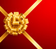 Vector: golden bow on red background golden bow on red background