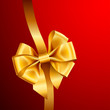 Vector: golden bow on red background golden bow on red background
