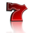 Ilustración: Lucky number seven over white background Lucky number seven over white background