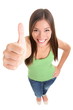 Isolated success thumbs up woman