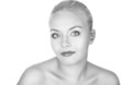 bright picture of lovely woman over white