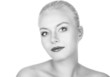 bright picture of lovely woman over white