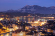 Lucerne aerial at night, Switzerland Lucerne aerial at night, Switzerland