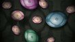 Falling Eggs on Black Paper
