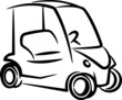 Vector: illustration with a golfcar illustration with a golfcar