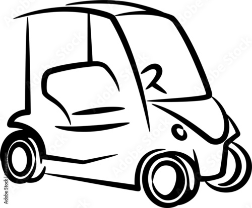 Vector: illustration with a golfcar illustration with a golfcar
