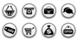 Collection of white web buttons