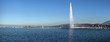 panoramic view on Geneva lake and famous Jet d'Eau fountain panoramic view on Geneva lake and famous Jet d'Eau fountain
