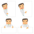 set of funny cartoon doctor