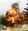 Explosion a flame