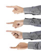 gesture of hand pointing. isolated overt white