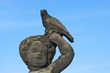 Child with bird, statue in front of Moritzburg Castle Child with bird, statue in front of Moritzburg Castle