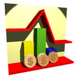 financial line columns and money