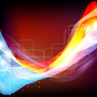 Abstract illustration with blue and red design, vector card.