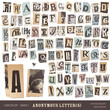 alphabet made of vintage (vector) newspaper cutouts