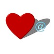 Coeur internet et arobase bleu Coeur internet et arobase bleu