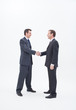 Two smiling businessmen shaking hands
