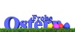 Frohe Ostern Text mit bunten Ostereiern 01