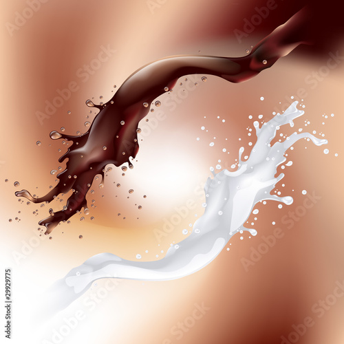 Vector: Chocolate and milk splash Chocolate and milk splash