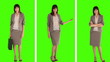 Three different situations of a businesswoman