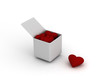 red heart in box