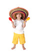 Details der Fotografie little boy in sombrero with with the maracas