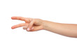 Woman hand with two fingers