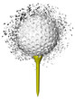 golf ball exploding, 3D render