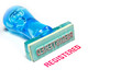 registered blue rubber stamp
