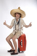 Cheerful mexican tourist