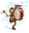 Vector: happy street musician playing happy street musician playing