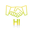 logo picto internet web label hi bonjour salut mains accord