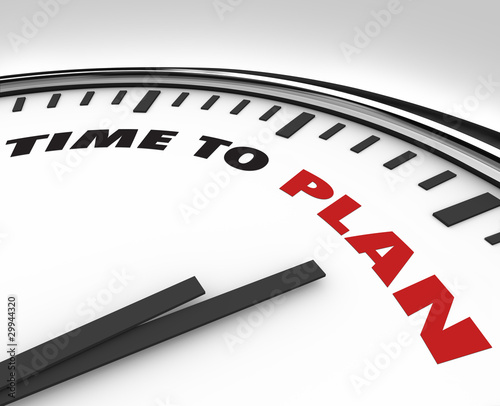 Illustration: Time to Plan - Clock with Words Time to Plan - Clock with Words