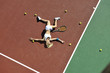 young woman play tennis outdoor