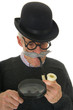 Photo: Inspector with magnifier Inspector with magnifier