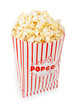 Popcorn bag isolated on the white background