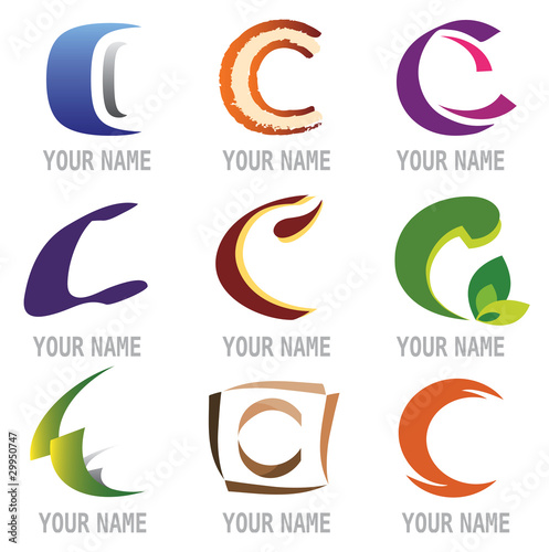 Vektor: Ensemble d'Icones Lettre C pour Design Logos Ensemble d'Icones Lettre C pour Design Logos