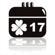 black st. patrick's day calendar icon black st. patrick's day calendar icon