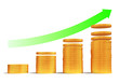 Financial growth up or money saving 3d concept
