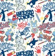 urban graffiti elements seamless vector pattern