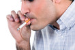 Close up of  smoking man
