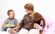 Happy kids with grandma