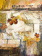 Mixed media painting with grape vines