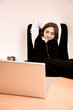 Young businesswoman sitting in the chair