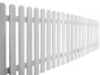 painted wooden fence on white background