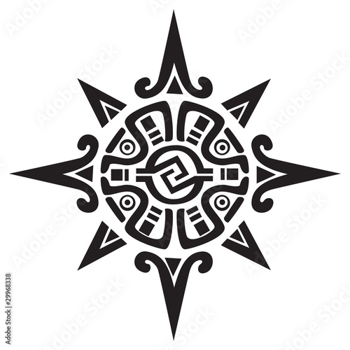 Vector: Mayan or Incan symbol of a sun or star Mayan or Incan symbol of a sun or star