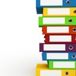 3d binders stacked with blank labels 3d binders stacked with blank labels