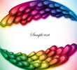 Rainbow floral retro card design. Vector art